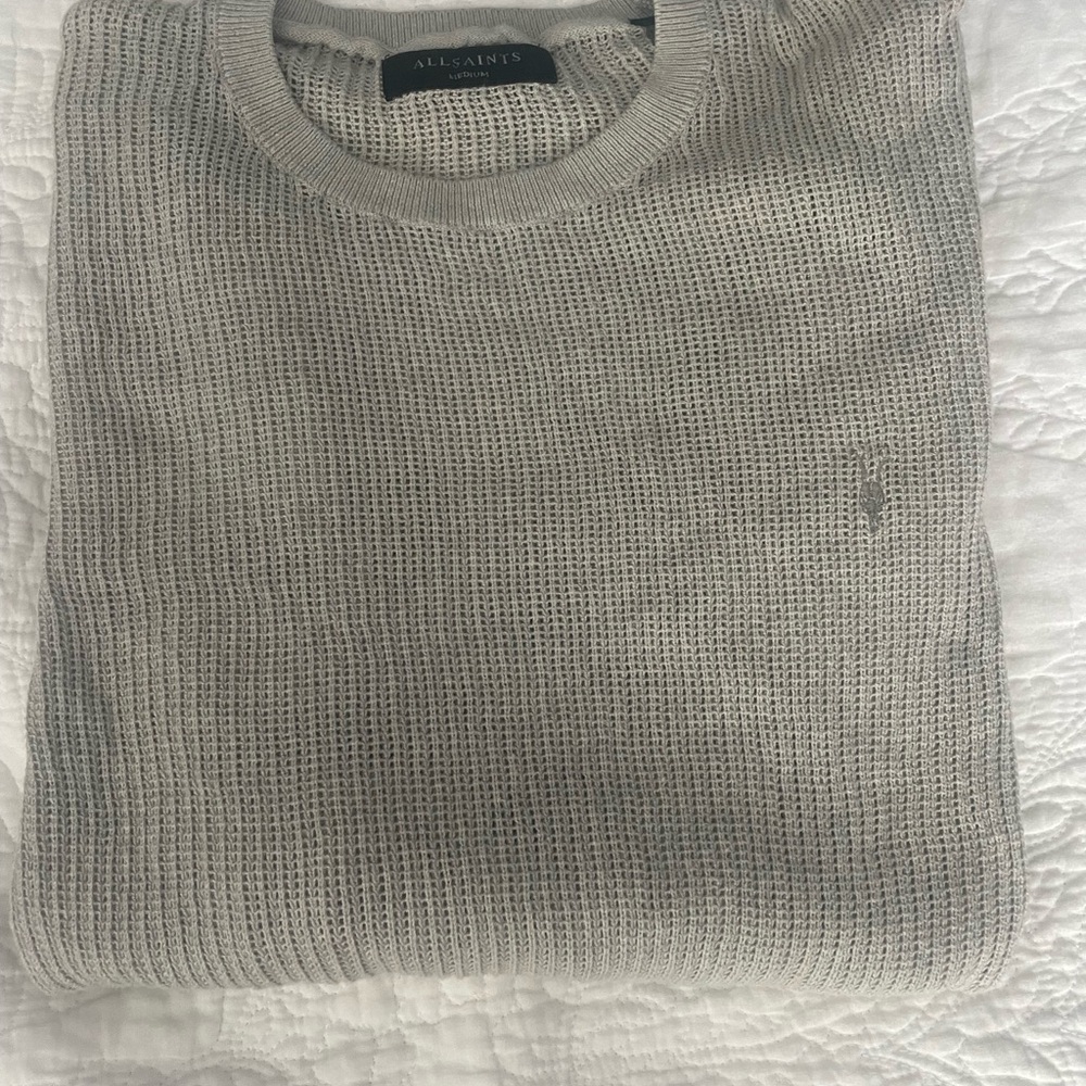 All Saints Light Gray Crewneck Sweater
